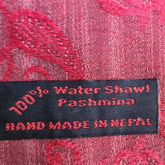 Watershawl  100% Pashmina Made in Nepal Rust Red - Picture 8 of 8